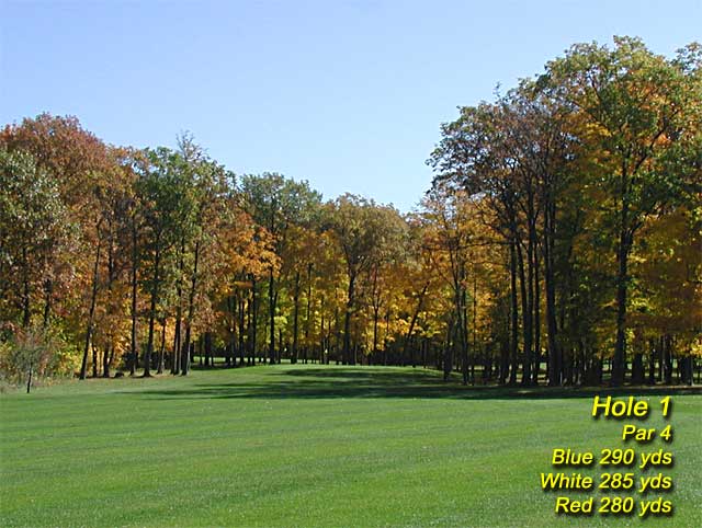 Hole 1 at MAPLE RIDGE GOLF COURSE - Click for next photo